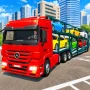 Car Transporter Trucker is a game where you drive a truck transporting cars through city streets. You'll control a large tractor-trailer with a long trailer behind it.