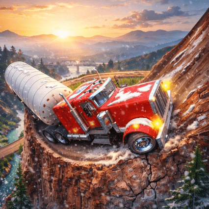 Semi Truck Snow Simulator